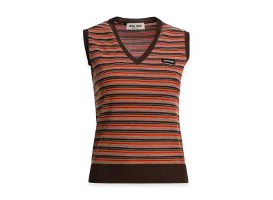 MIU MIU Women's Wool Vest "Orange"