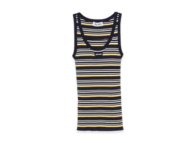 MIU MIU Women's Striped Jersey Tank Top "Blue/Multicolor"