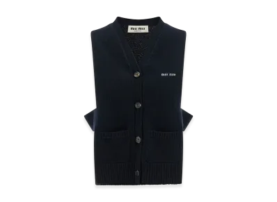 MIU MIU Women's Cashmere Vest "Midnight Blue"