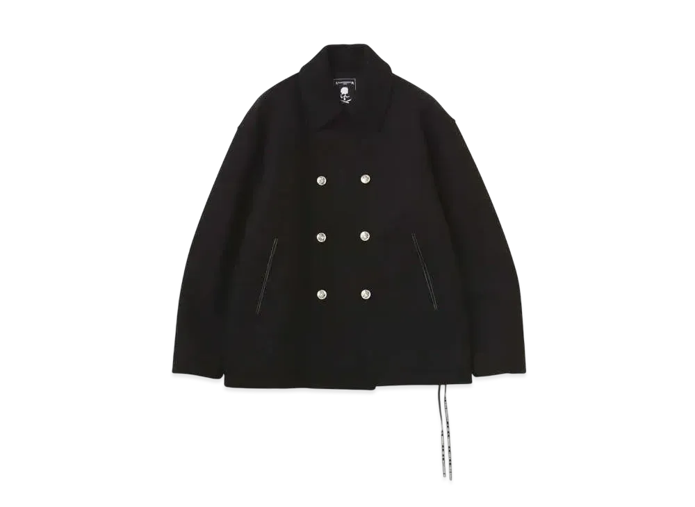 mastermind WORLD Cashmere Pea Coat "Black"