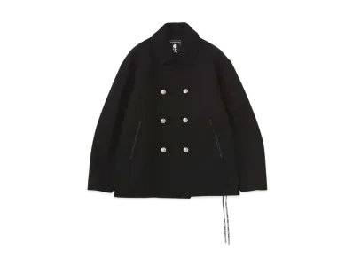 mastermind WORLD Cashmere Pea Coat "Black"