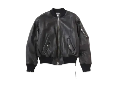 mastermind WORLD Lambskin Bomber Jacket "Black"