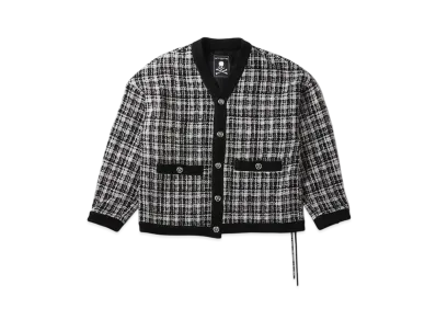 mastermind WORLD Tweed Cardigan "Black"