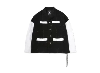 mastermind WORLD Tweed Shirt Jacket "Black White"