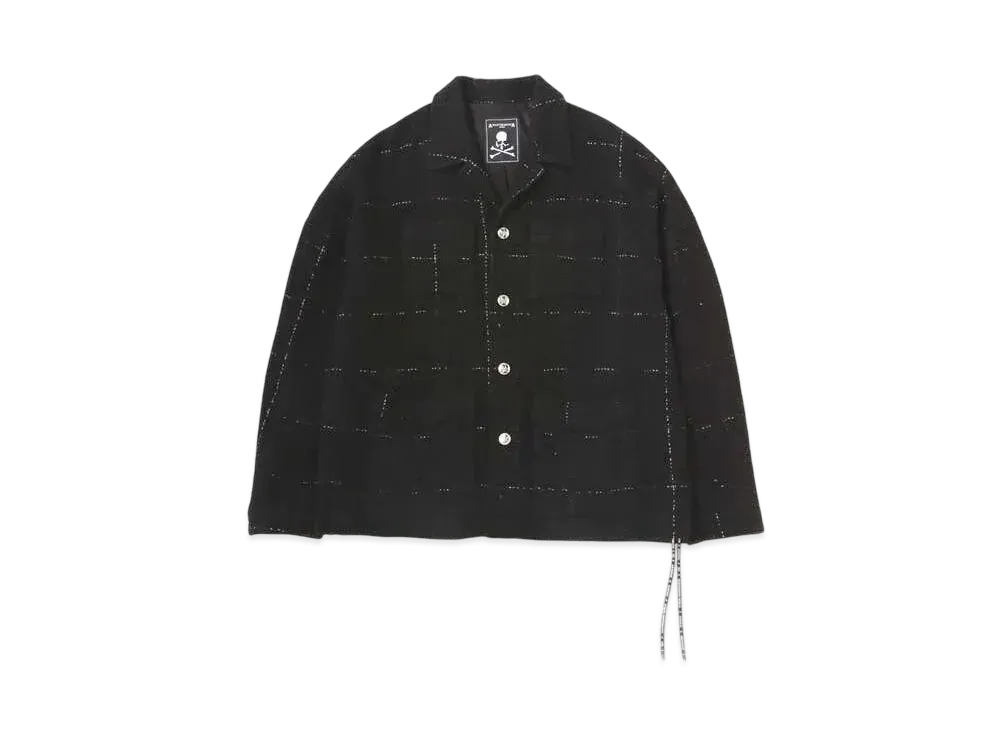mastermind WORLD Tweed Shirt Jacket "Black"