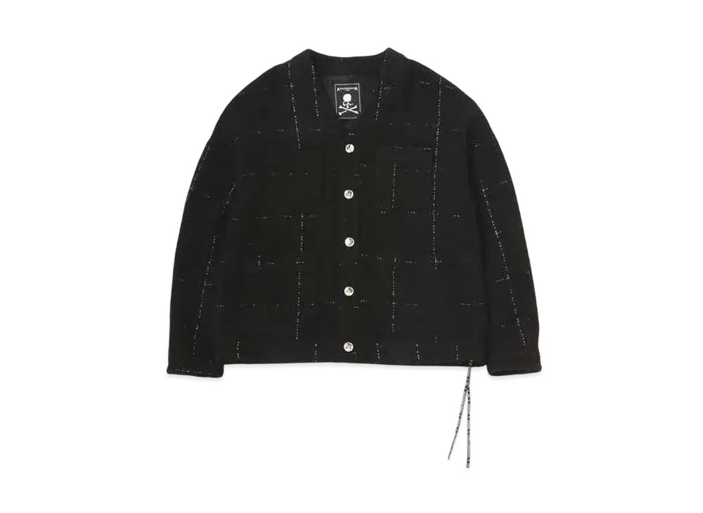 mastermind WORLD Tweed Cardigan "Black"