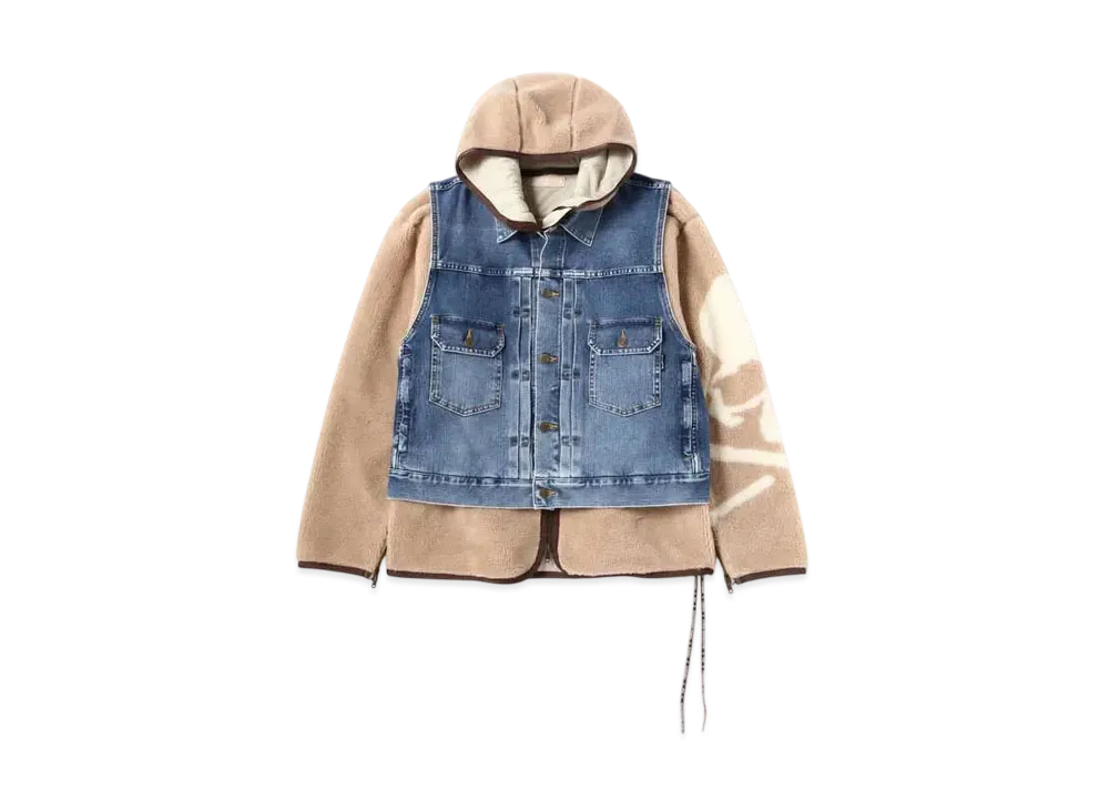 mastermind WORLD Stretch Denim Hooded Trucker Jacket With Vest "Indigo"