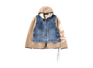 mastermind WORLD Stretch Denim Hooded Trucker Jacket With Vest "Indigo"