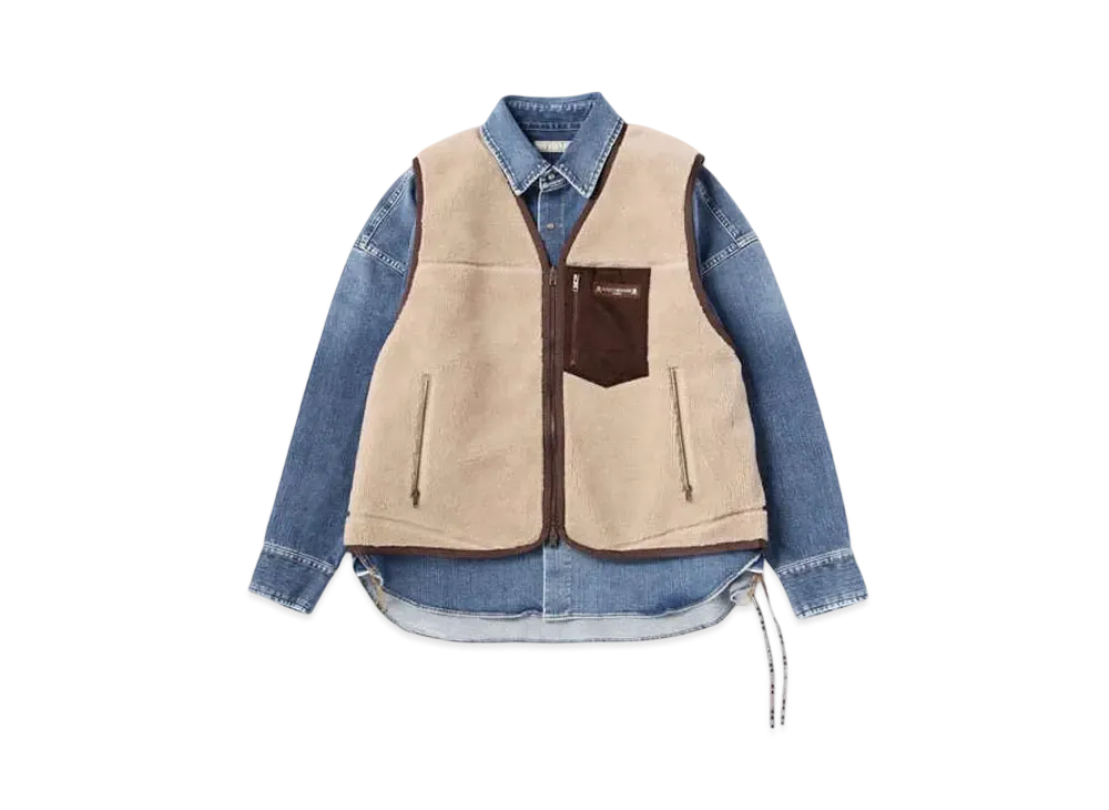 mastermind WORLD Stretch Denim Shirt With Vest "Indigo"