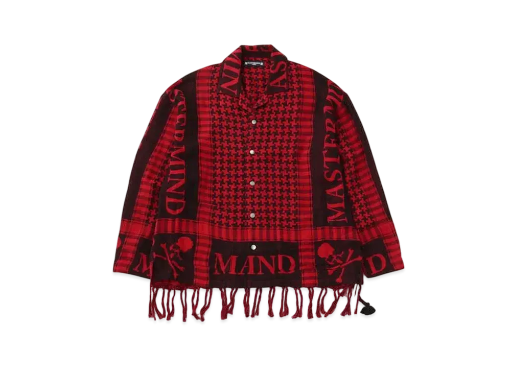 mastermind WORLD Fringe Stole LS Shirt "Red"