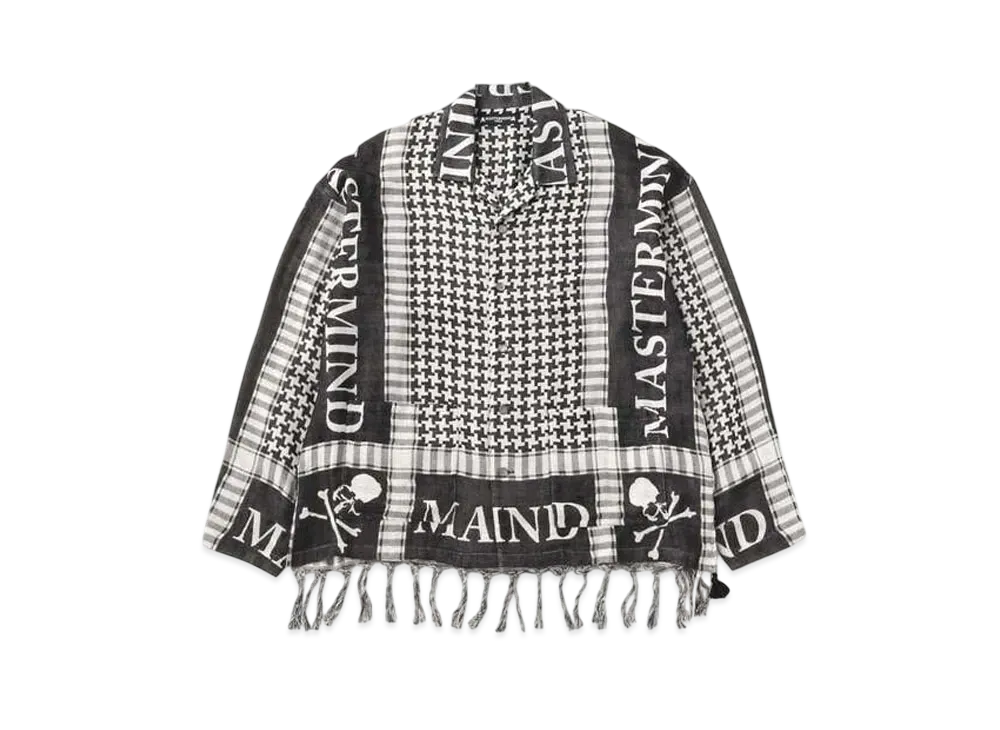 mastermind WORLD Fringe Stole LS Shirt "White"