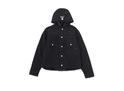 mastermind WORLD Denim Hooded Jacket Embroidery "Black"