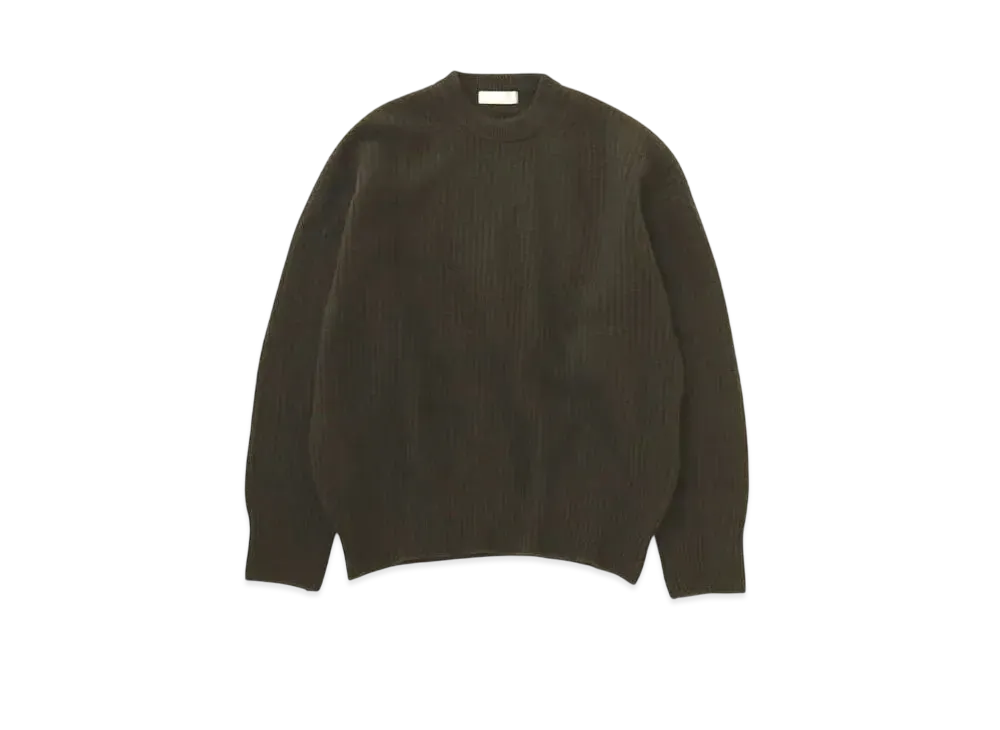 mastermind WORLD Cashmere Needle Punch Crewneck "Olive"