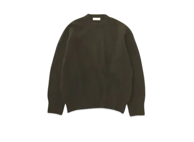 mastermind WORLD Cashmere Needle Punch Crewneck "Olive"