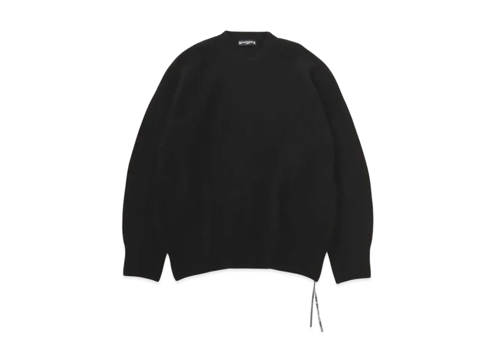 mastermind WORLD Cashmere Needle Punch Crewneck "Black"