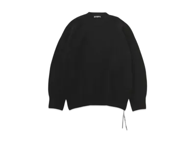 mastermind WORLD Cashmere Needle Punch Crewneck "Black"