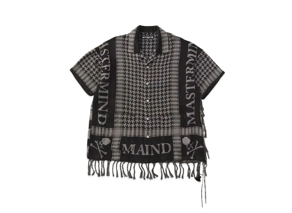 mastermind WORLD Fringe Stole SS Shirt "Gray"