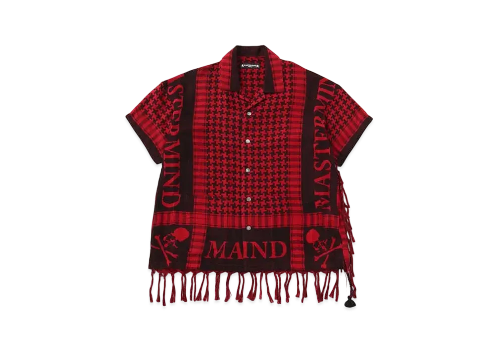 mastermind WORLD Fringe Stole SS Shirt "Red"