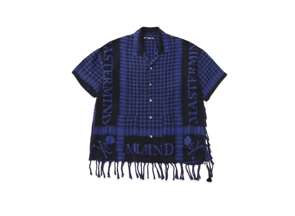 mastermind WORLD Fringe Stole SS Shirt "Sky Blue Base"