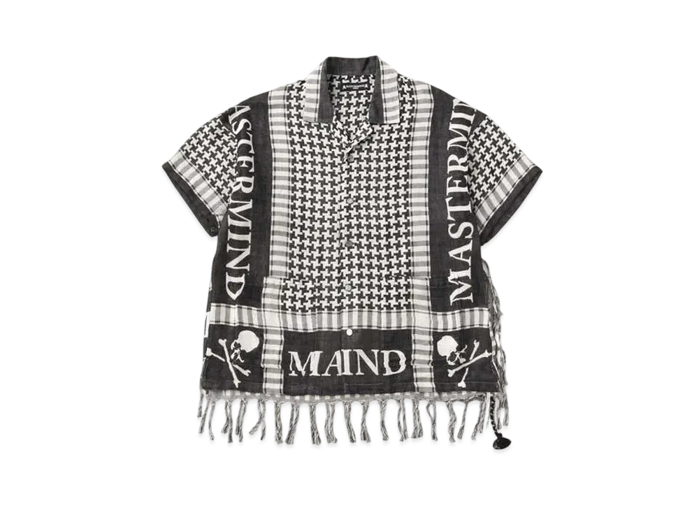 mastermind WORLD Fringe Stole SS Shirt "White"