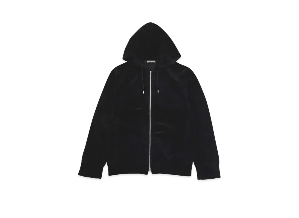 mastermind WORLD Velour Zip Up Hoodie "Black"