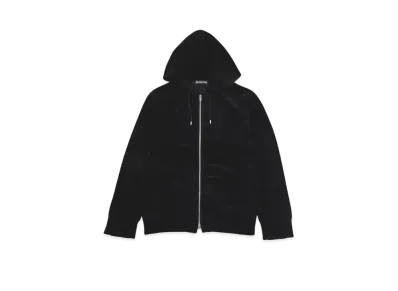 mastermind WORLD Velour Zip Up Hoodie "Black"
