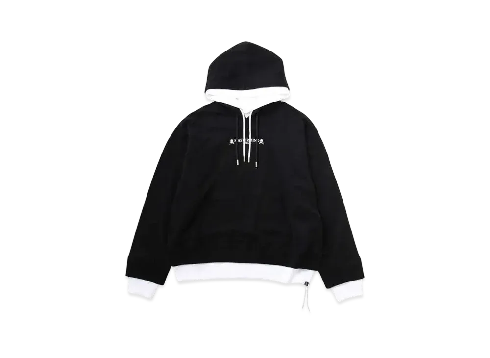 mastermind WORLD Boxy Layered Hoodie "Black White"