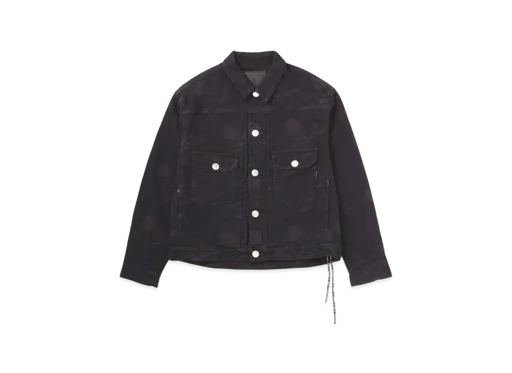 mastermind WORLD Water Repellent Monogram Denim Trucker Jacket "Black"