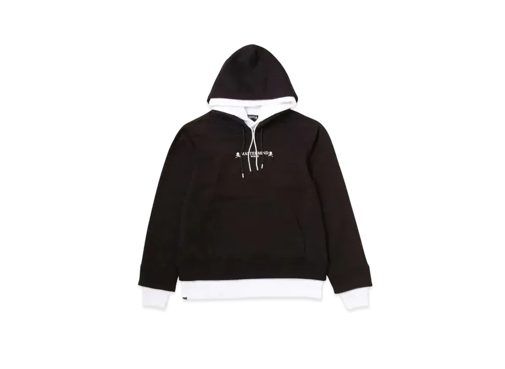 mastermind WORLD Layered Hoodie "Black White"