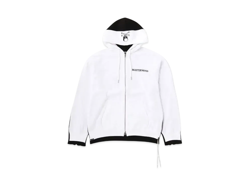 mastermind WORLD Boxy 2 Color Zip Hoodie "White Black"