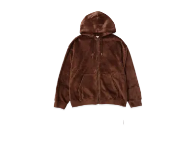 mastermind WORLD Boxy Sherpa Zip Up Hoodie "Brown"