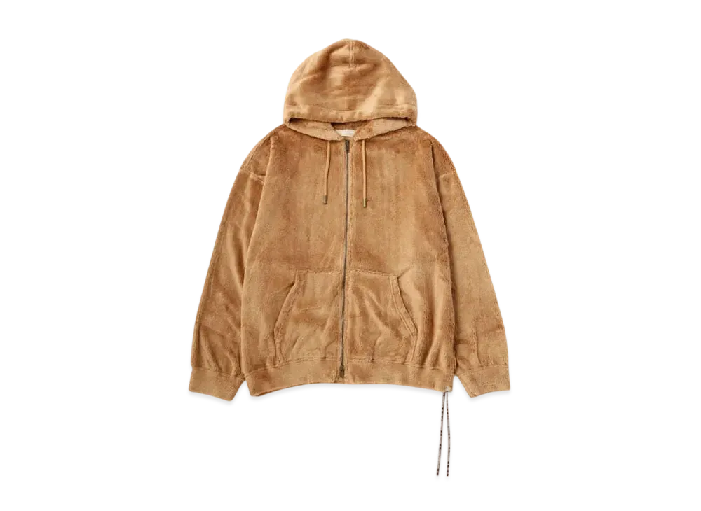 mastermind WORLD Boxy Sherpa Zip Up Hoodie "Camel"