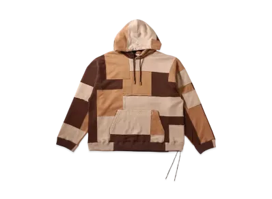 mastermind WORLD Boxy Patchworked Hoodie "Brown Base"