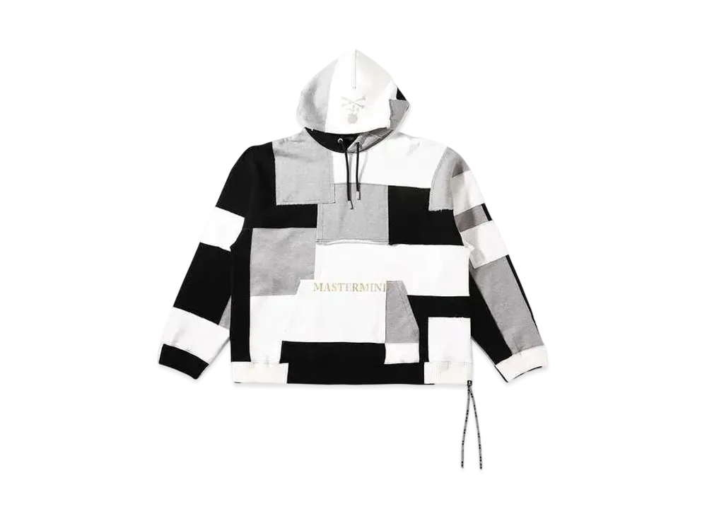 mastermind WORLD Boxy Patchworked Hoodie "Black Base"