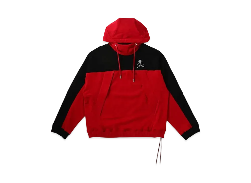 mastermind WORLD Boxy Mountain Hoodie "Black Red"