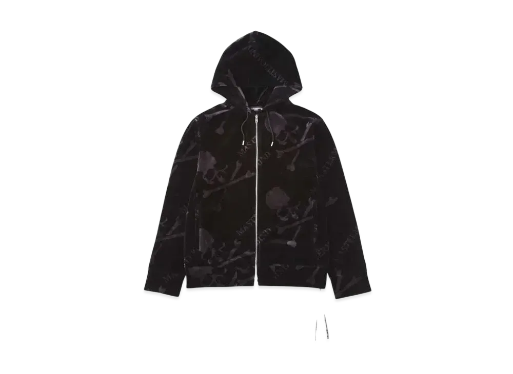mastermind WORLD Velour All-Over Hoodie "Black Charcoal"