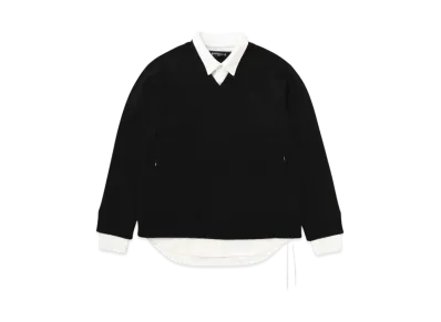 mastermind WORLD Collar Crewneck "Black White"