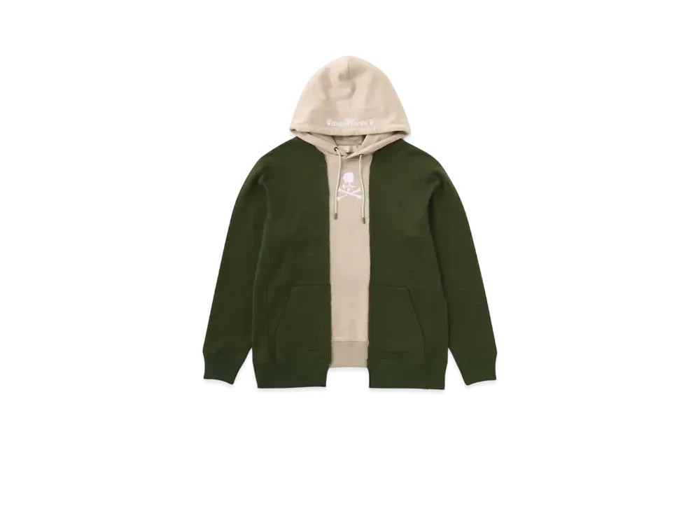 mastermind WORLD Patchwork Hoodie "Olive Sand"