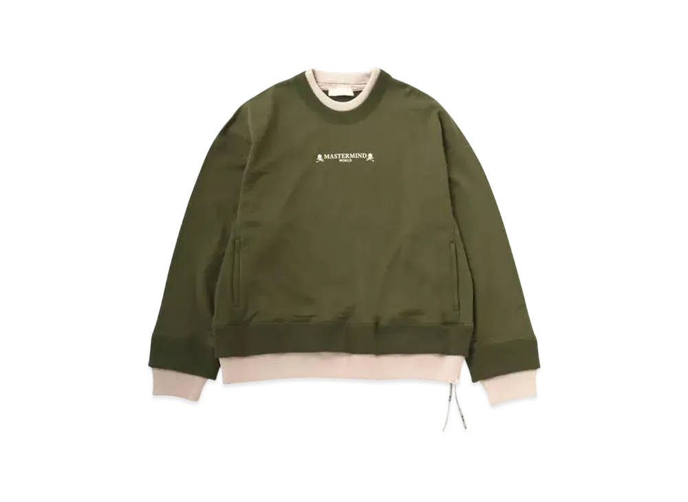 mastermind WORLD Boxy Layered Crewneck "Olive Sand"