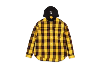 mastermind WORLD Block Plaid LS Hooded Shirt "Yellow (Block Plaid)"