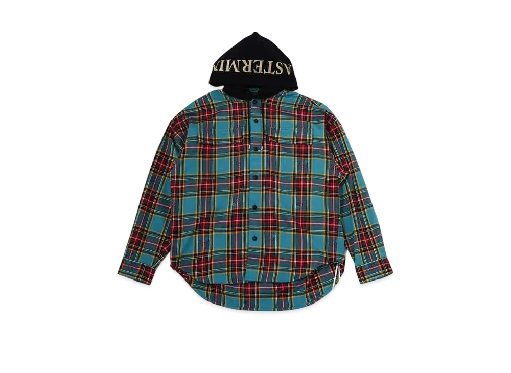mastermind WORLD Hooded Plaid Shirts "Blue Base (Block Plaid)"