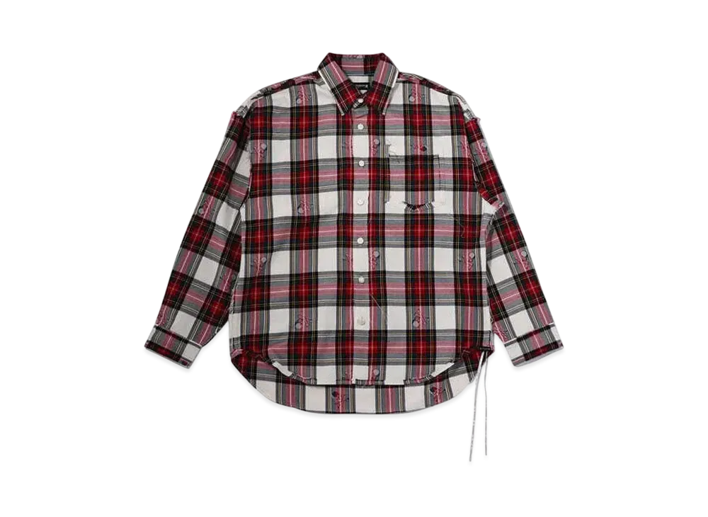 mastermind WORLD Reversible Plaid Shirts "White Base (Block Plaid)"
