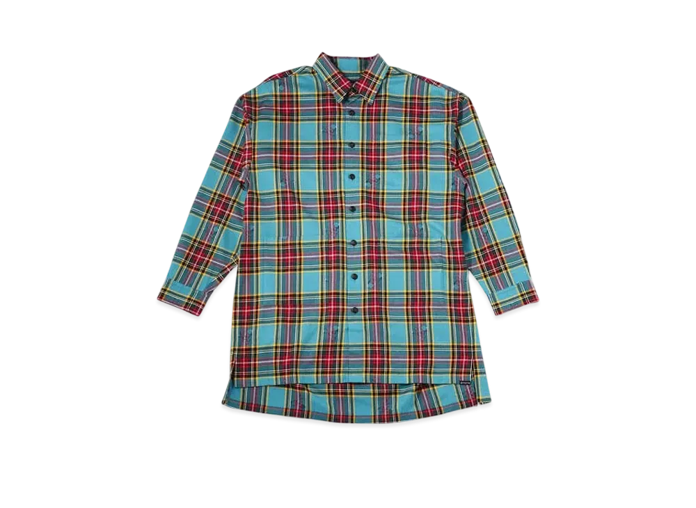 mastermind WORLD Long Plaid Shirts "Blue Base (Block Plaid)"