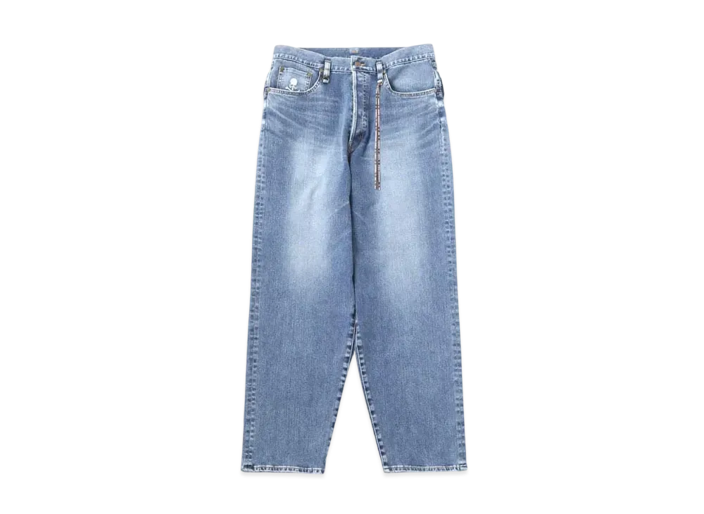 mastermind WORLD Water Repellent Stretch Denim Pants Buggy Fit "Indigo"