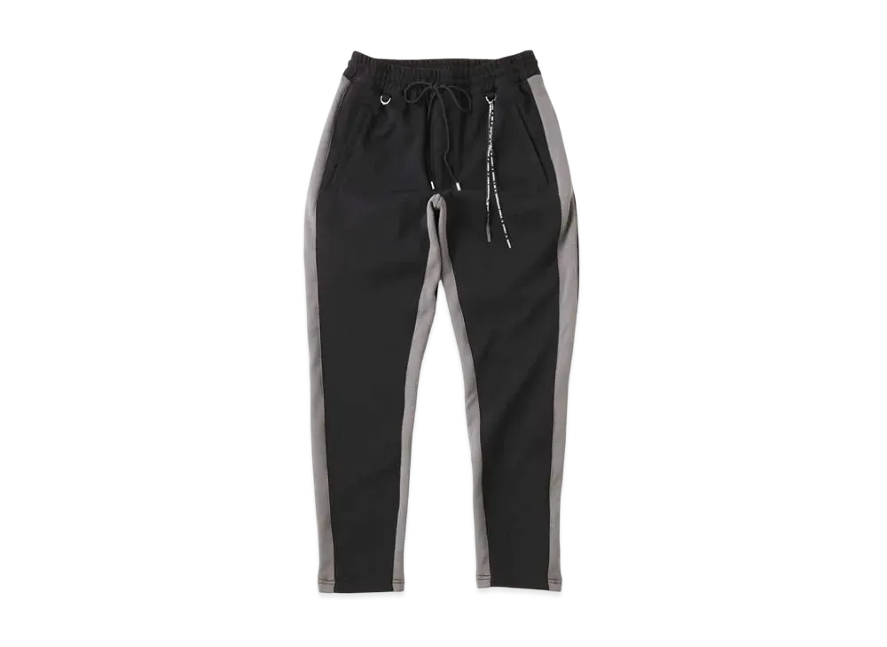 mastermind WORLD Slim Side Line Track Pants "Black Gray"