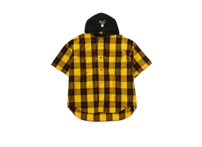 mastermind WORLD Block Plaid SS Hooded Shirt "Yellow (Block Plaid)"