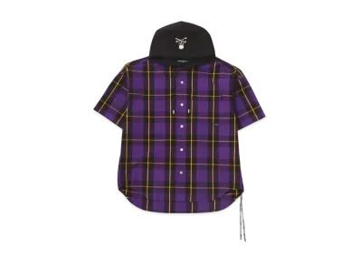 mastermind WORLD Block Plaid SS Hooded Shirt "Purple Base (Purple Plaid)"