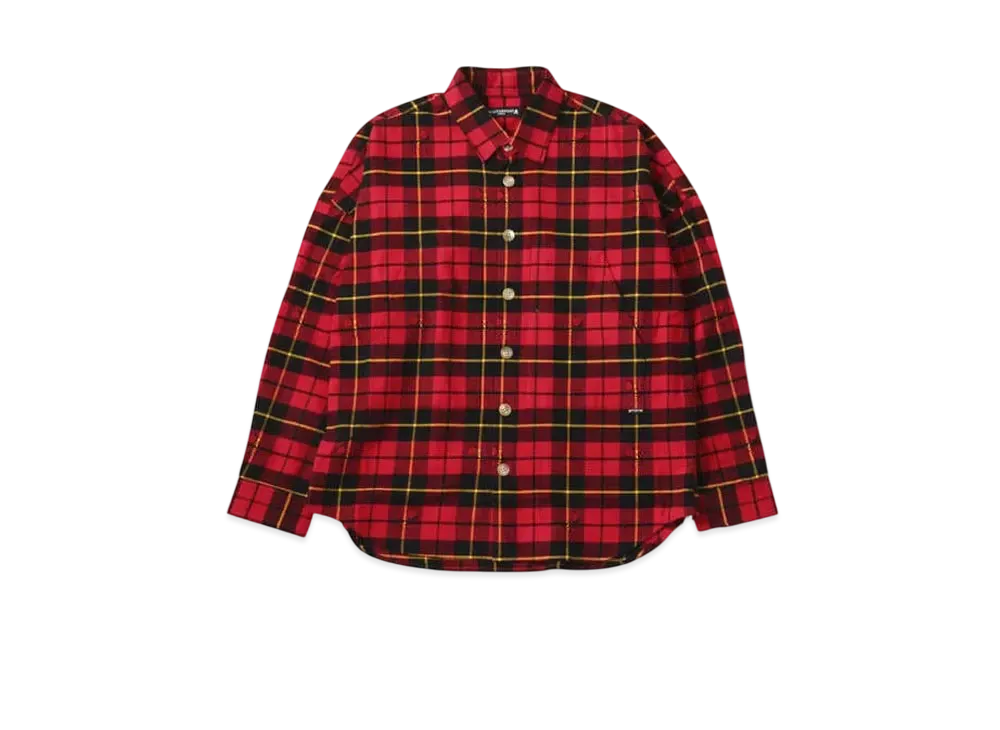 mastermind WORLD Oversized Flannel Shirt "Red"