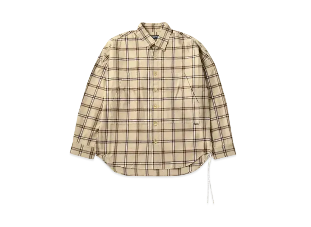mastermind WORLD Oversized Flannel Shirt "Sand"