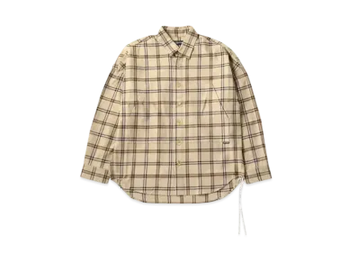 mastermind WORLD Oversized Flannel Shirt "Sand"